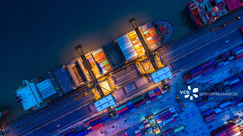 集装箱货轮进出口业务物流运输图片素材