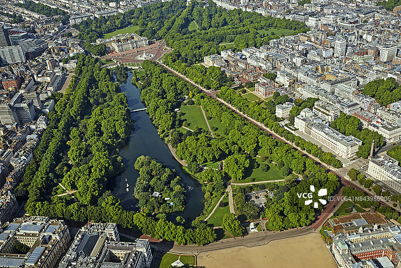 伦敦白金汉宫鸟瞰图图片素材