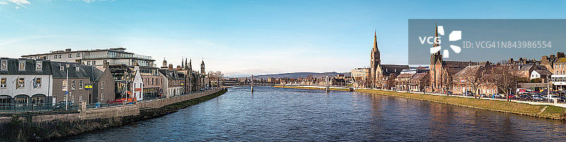 苏格兰因弗内斯市全景图片素材