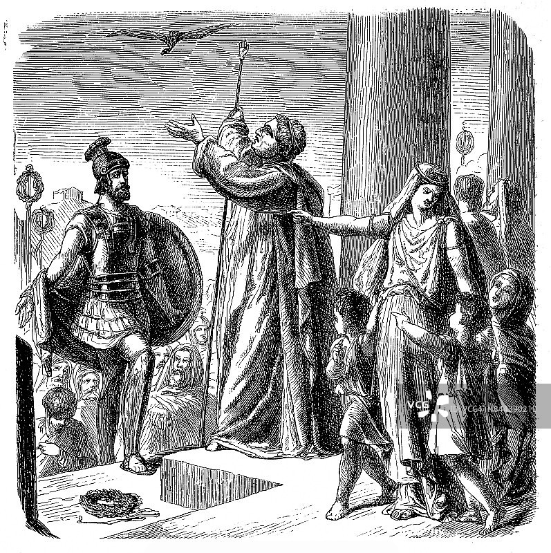 安库斯·马尔cius向塔奎尼乌斯·普里斯库斯致敬图片素材