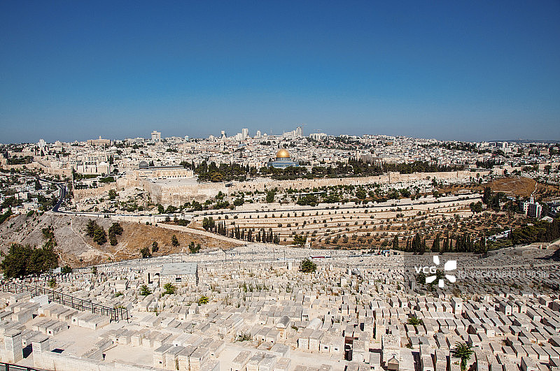 从橄榄山看耶路撒冷图片素材
