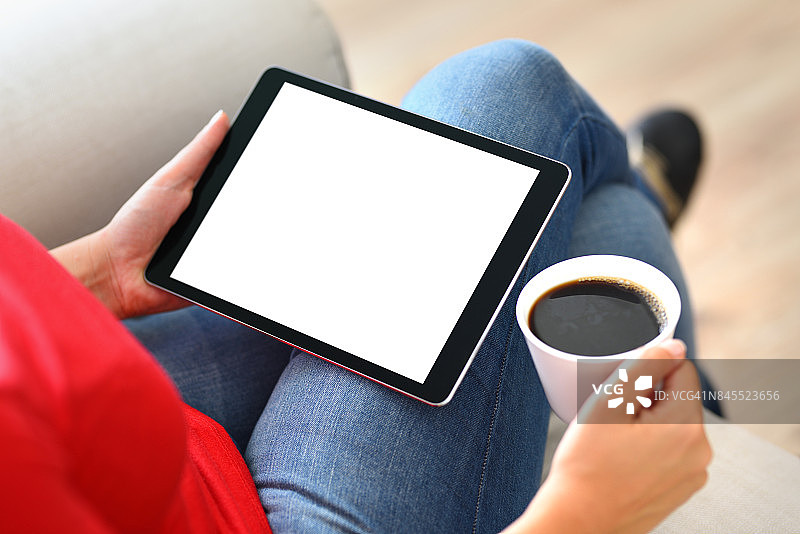 使用白色屏幕平板电脑图片素材