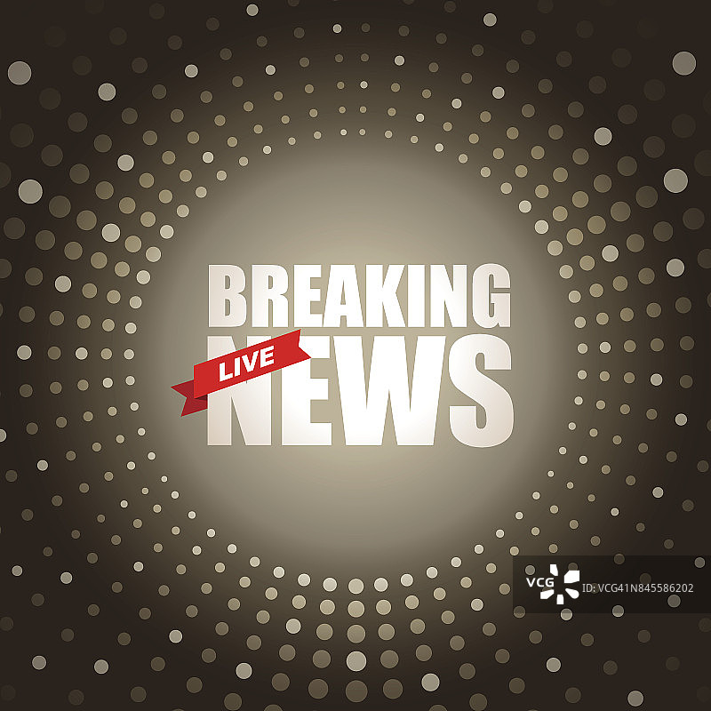 灰色虚线背景的突发新闻标题图片素材