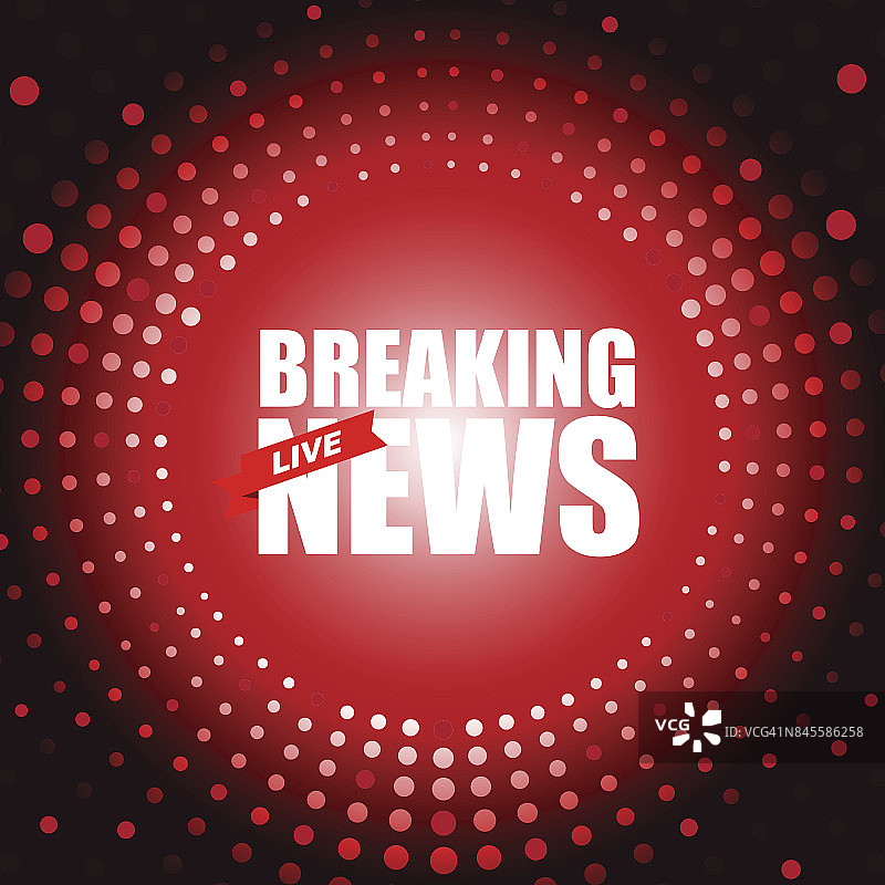 红色虚线背景的直播突发新闻标题图片素材