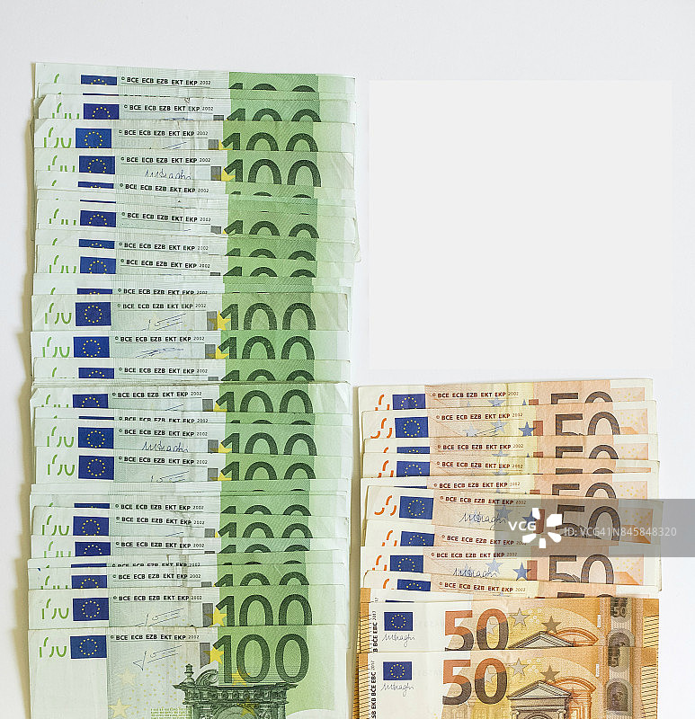 100欧元和50欧元纸币全框照片图片素材
