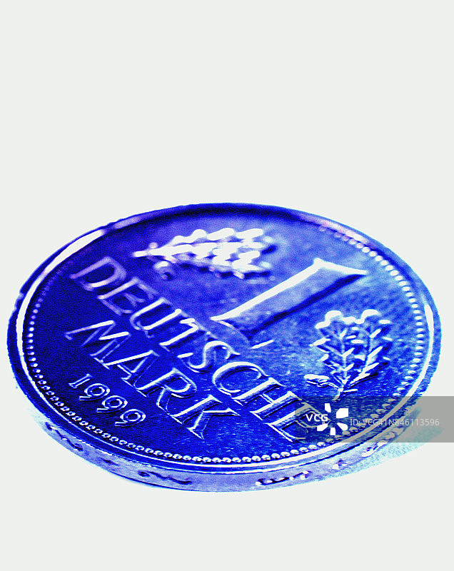 德国货币：德国马克硬币特写图片素材