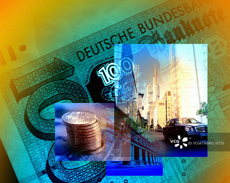 德国黑森州法兰克福和德国马克图片素材