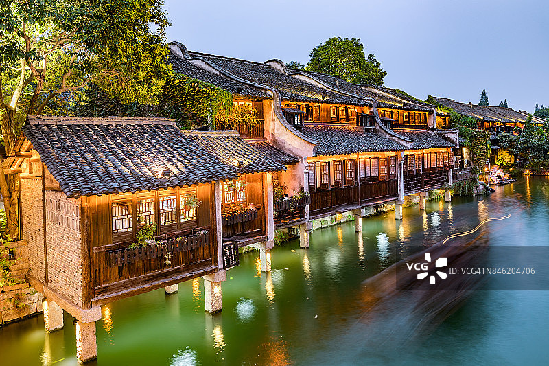 乌镇夜景图片素材