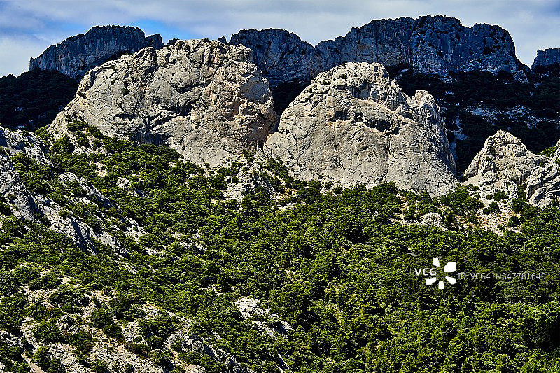 旺图山蕾丝葡萄酒产区，法国普罗旺斯图片素材