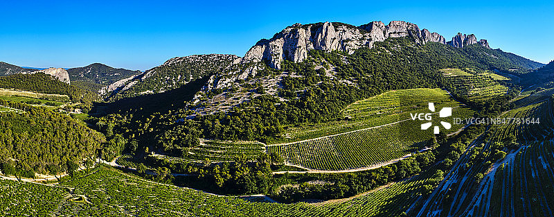 旺图山蕾丝葡萄酒产区，法国普罗旺斯图片素材