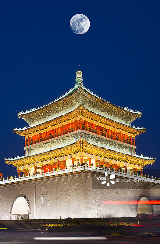 夜幕下的钟楼图片素材