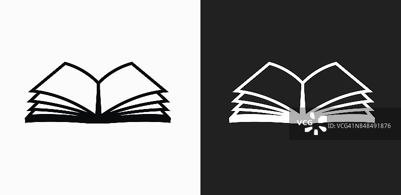 黑白矢量背景上的书籍图标图片素材
