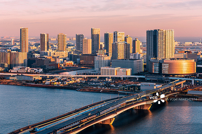 东京湾黄昏景色图片素材