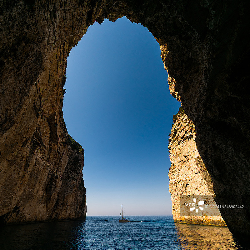 希腊科孚岛附近的帕克索斯岛图片素材