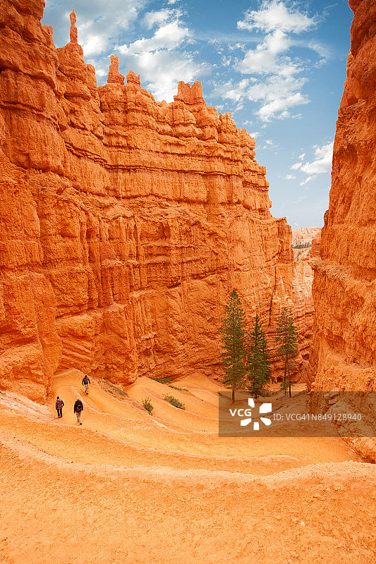 布莱斯国家公园的徒步旅行者图片素材