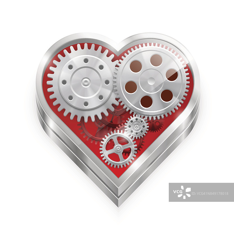 齿轮心形图片素材