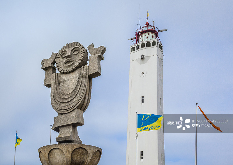 诺德韦克灯塔和雅努斯喷泉图片素材