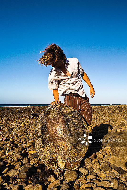 昂儒昂岛上的海龟壳图片素材