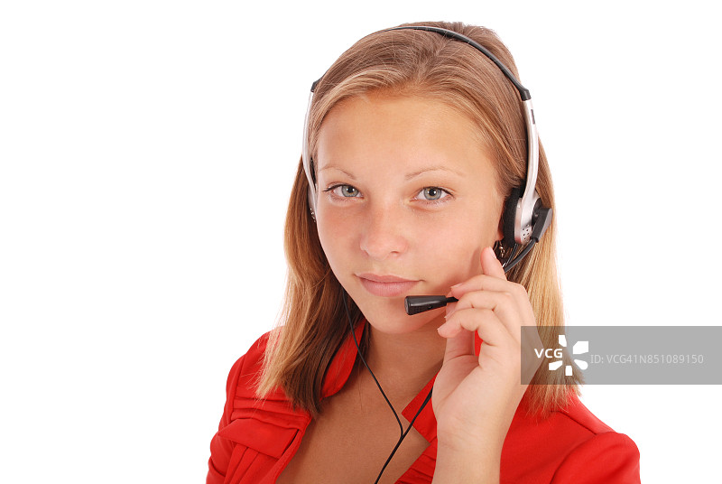 佩戴耳机的客服学生图片素材