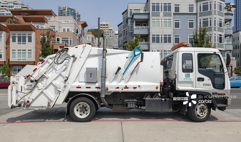 街道上的垃圾车图片素材