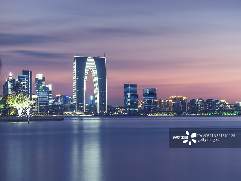 苏州金融区和金鸡湖图片素材