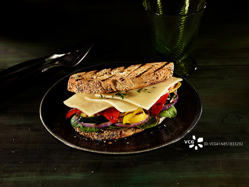 哈瓦蒂奶酪三明治图片素材