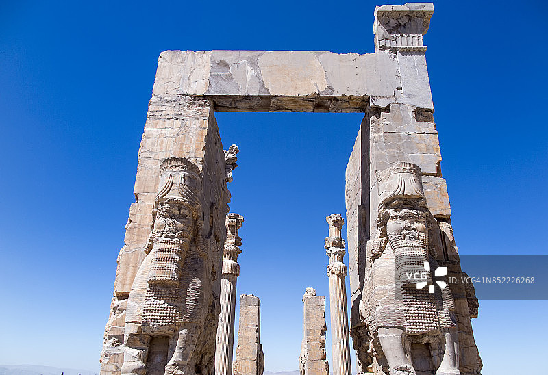 万国门或薛西斯门，波斯波利斯，设拉子，伊朗法尔斯省图片素材