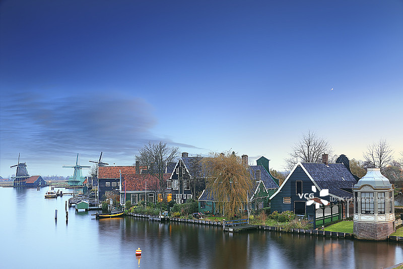 阿姆斯特丹赞斯堡标志性风车图片素材