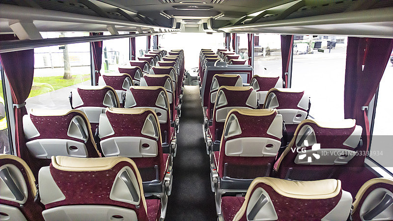 空荡荡的巴士内部图片素材