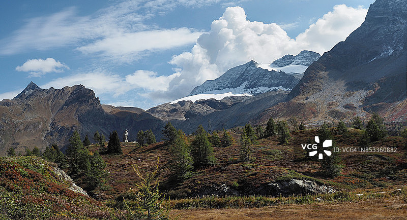 瑞士和意大利辛普朗山口全景图片素材