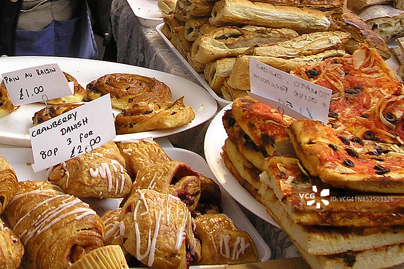 伦敦诺丁山市场匠人美食摊位图片素材
