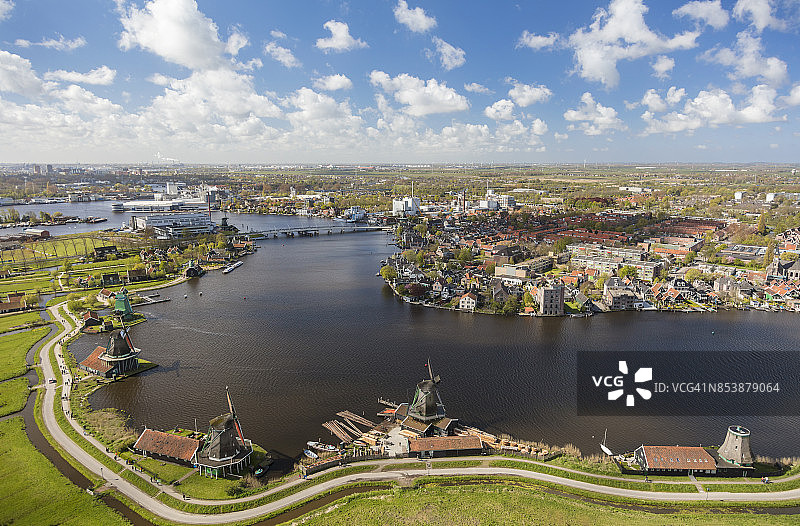 桑斯安斯风车鸟瞰图片素材