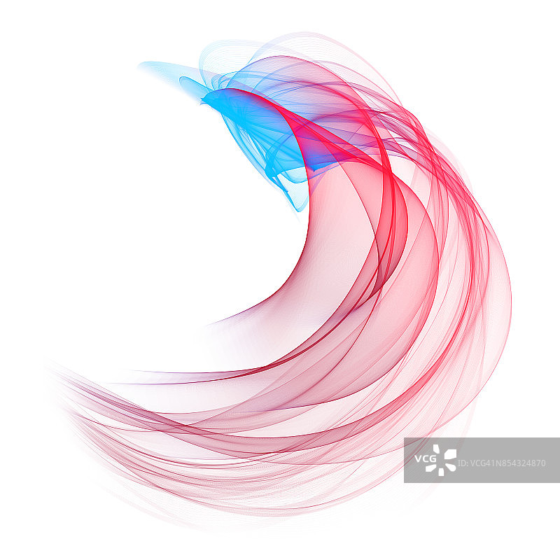 红蓝色烟雾的奇妙形态图片素材