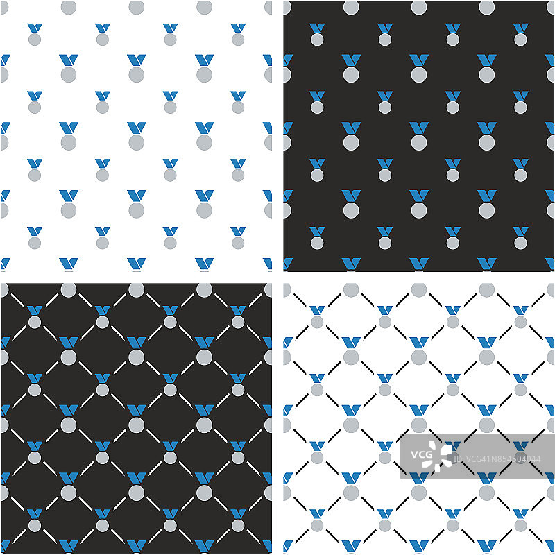 蓝色银牌无缝图案图片素材