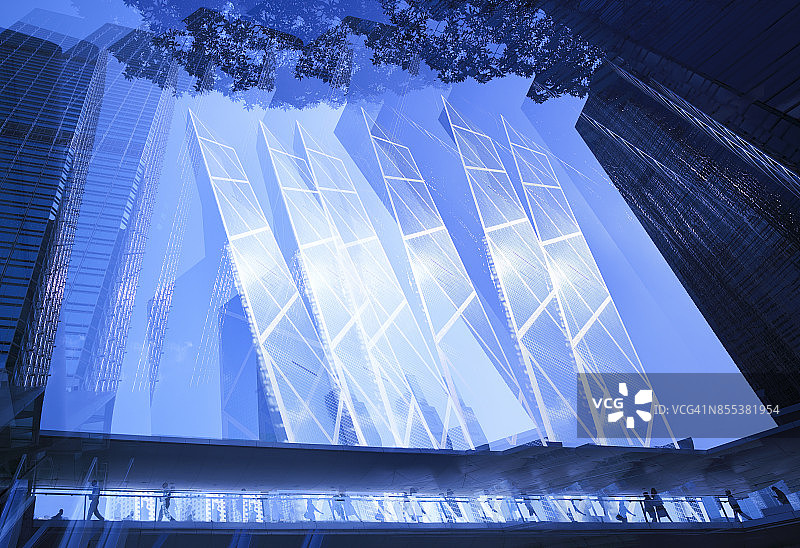 香港中环多重曝光图片素材