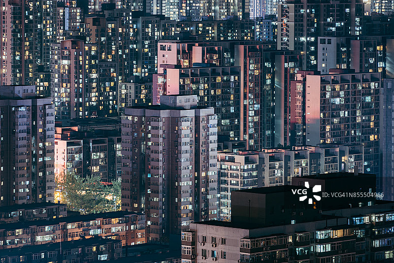 夜间住宅区图片素材