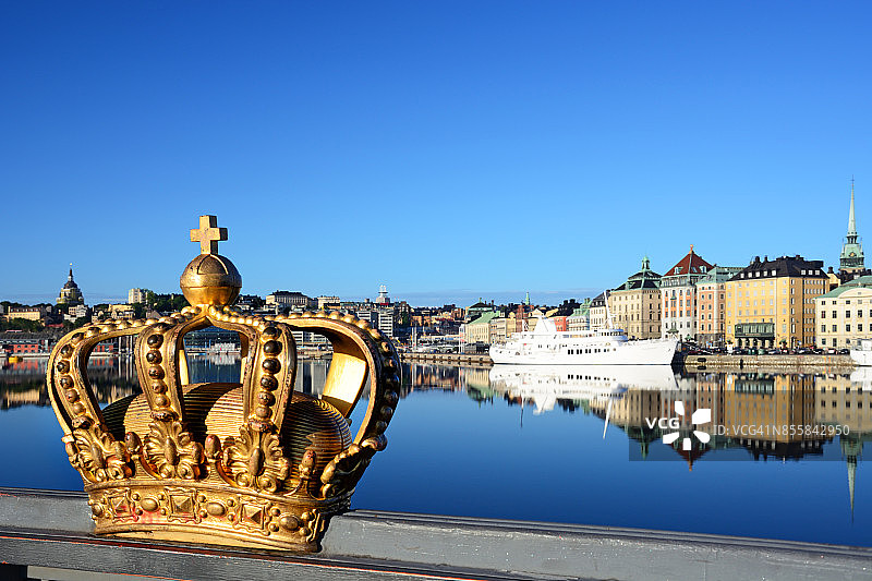 斯德哥尔摩的金色皇冠图片素材