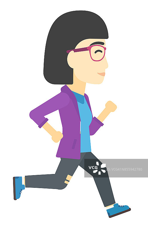 奔跑的商务女人图片素材