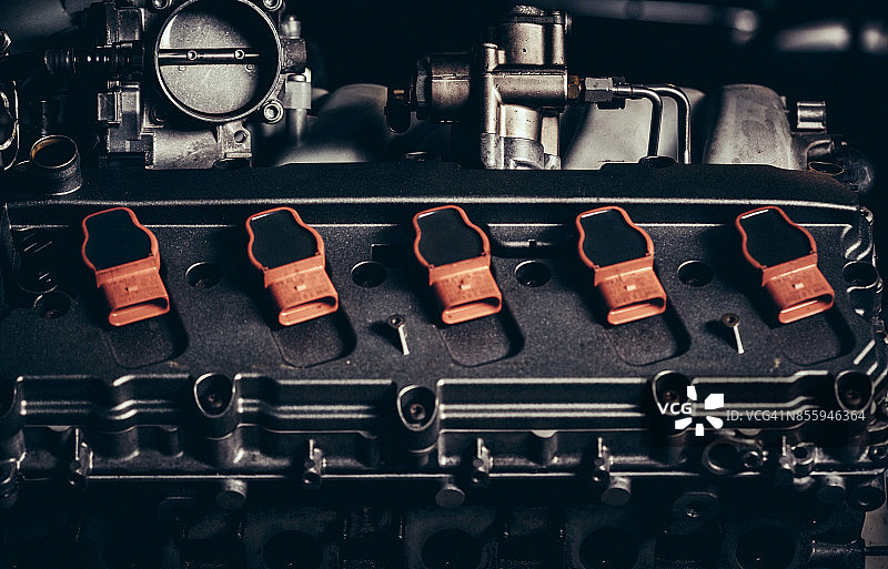 V10发动机特写图片素材