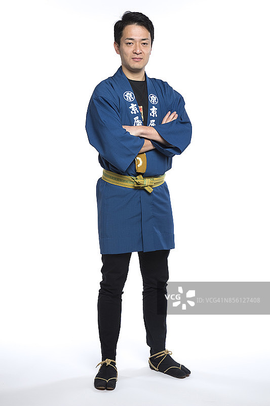 白色背景上的日本男人图片素材