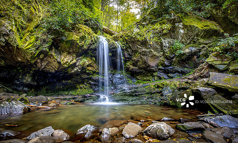 大烟山国家公园石窟瀑布图片素材