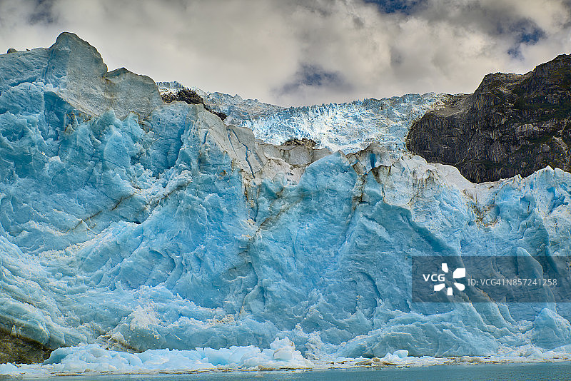 圣拉斐尔国家公园洛斯莱昂斯冰川蓝色冰川前端细节图片素材