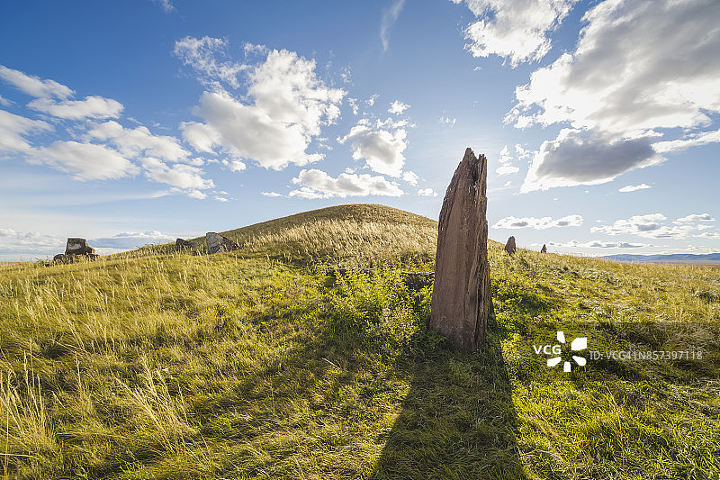 古代文明，人民墓葬，墓地。俄罗斯哈卡斯共和国图片素材