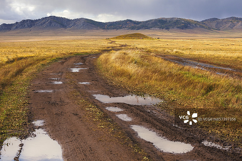 古代文明，人民墓葬，墓地。俄罗斯哈卡斯共和国图片素材