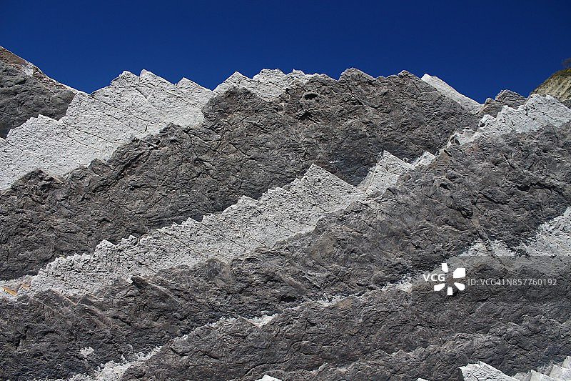 位于苏迈阿巴斯克地区的伊祖伦海滩岩层细节图片素材