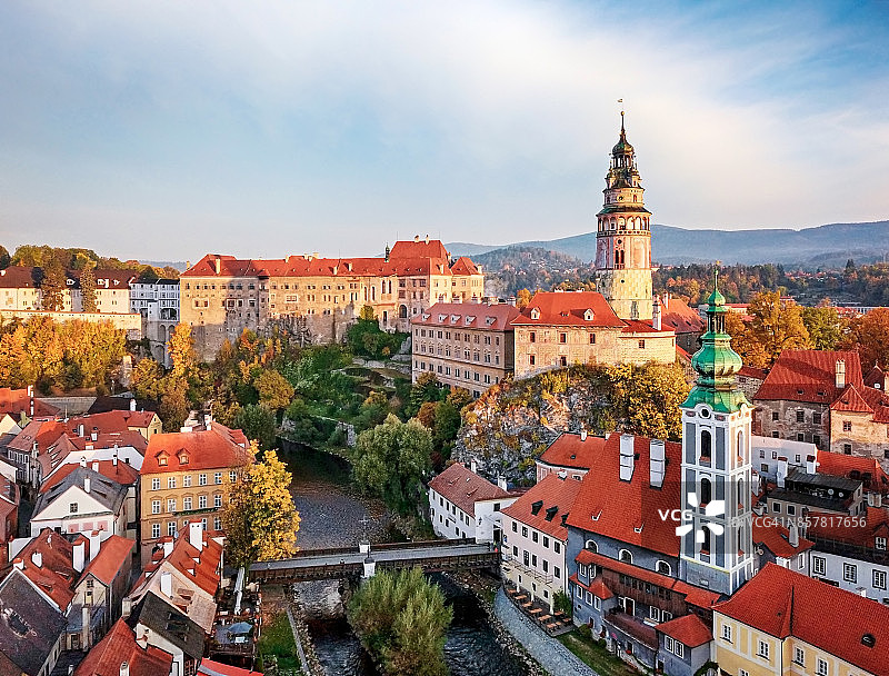 捷克克鲁姆洛夫老城景观图片素材