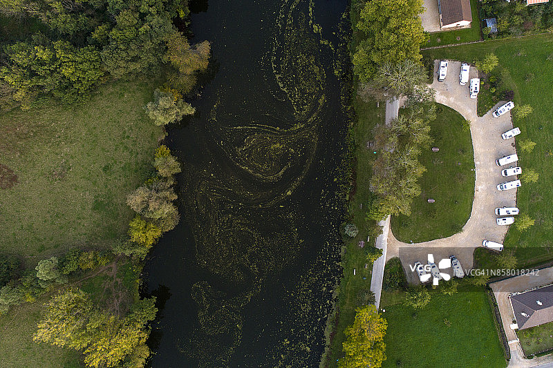 法国塞耶河航拍图片素材