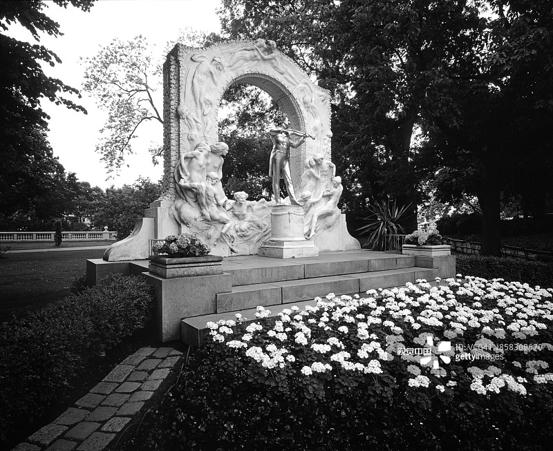 维也纳约翰·施特劳斯纪念碑图片素材