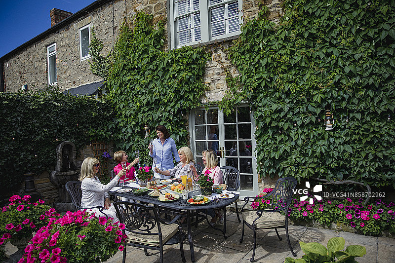 年长女性敬酒图片素材