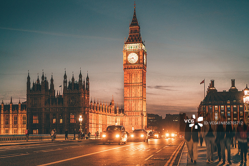 英国伦敦威斯敏斯特桥与大本钟图片素材